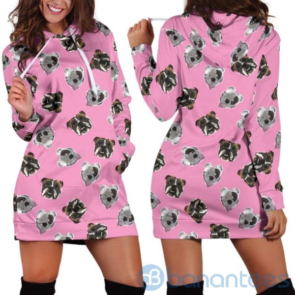 Bulldog Dog Lover Head Hoodie Dress For Women Product Photo