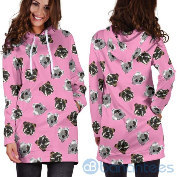 Bulldog Dog Lover Head Hoodie Dress For Women Product Photo