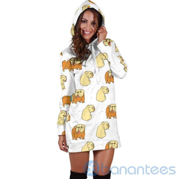 Bulldog Doodles Hoodie Dress For Women Product Photo