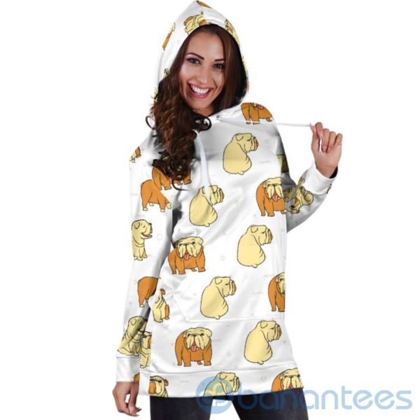Bulldog Doodles Hoodie Dress For Women Product Photo