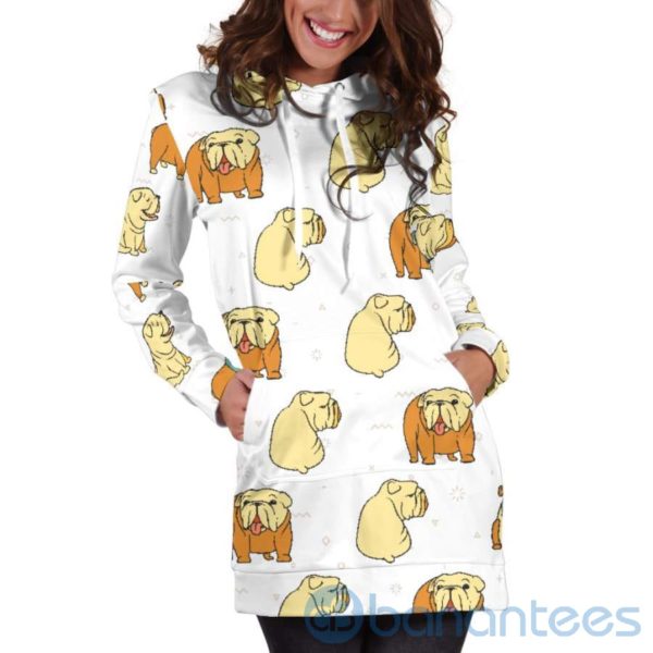 Bulldog Doodles Hoodie Dress For Women Product Photo
