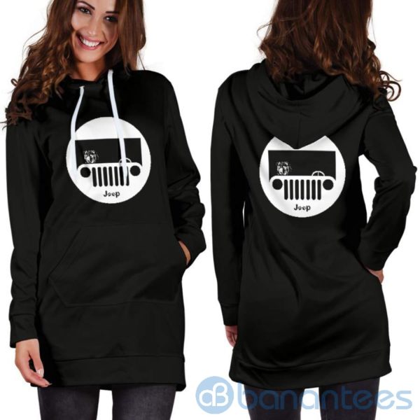 Bulldog Jeep Hoodie Dress For Women Product Photo