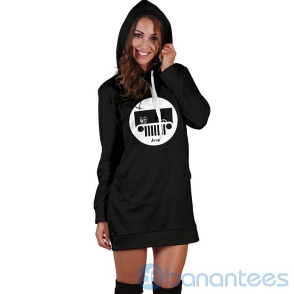 Bulldog Jeep Hoodie Dress For Women Product Photo