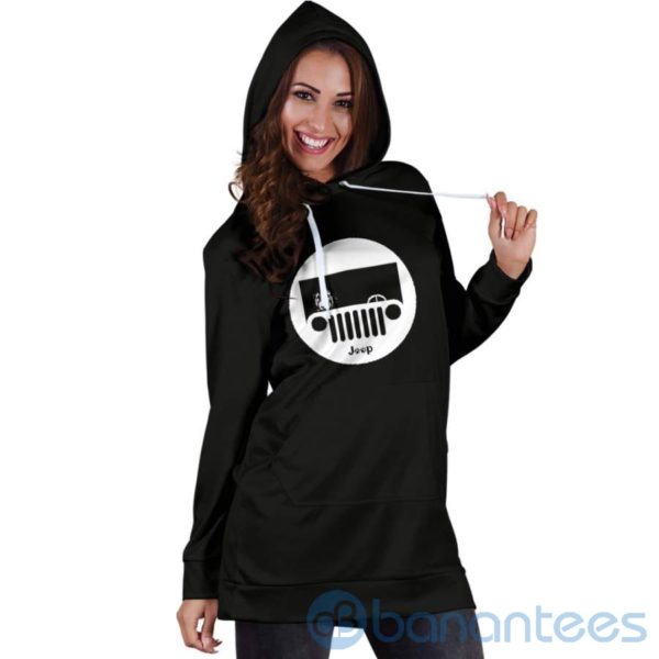 Bulldog Jeep Hoodie Dress For Women Product Photo