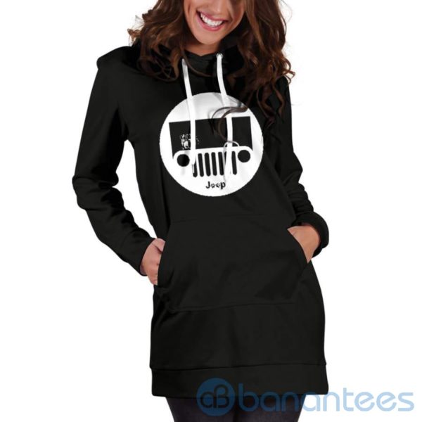Bulldog Jeep Hoodie Dress For Women Product Photo