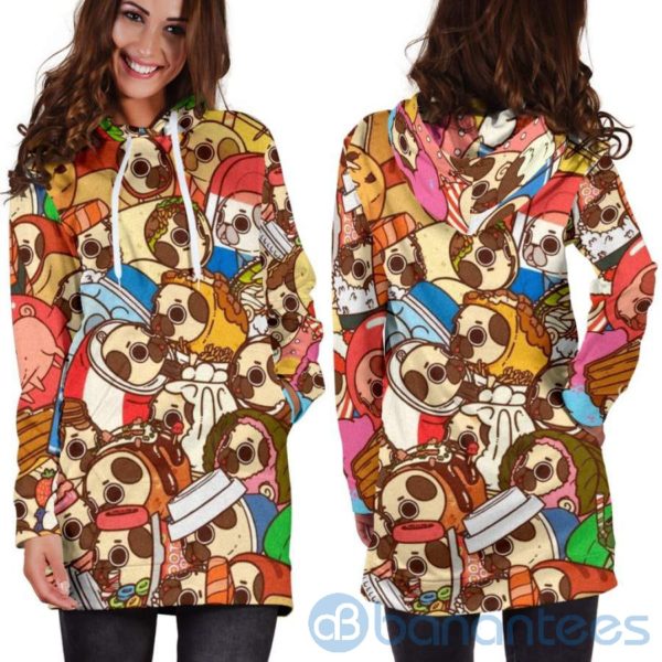 Bunch of Pugs Hoodie Dress For Women Product Photo