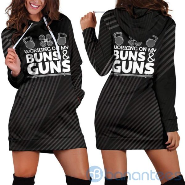 Buns And Guns Hoodie Dress For Women Product Photo