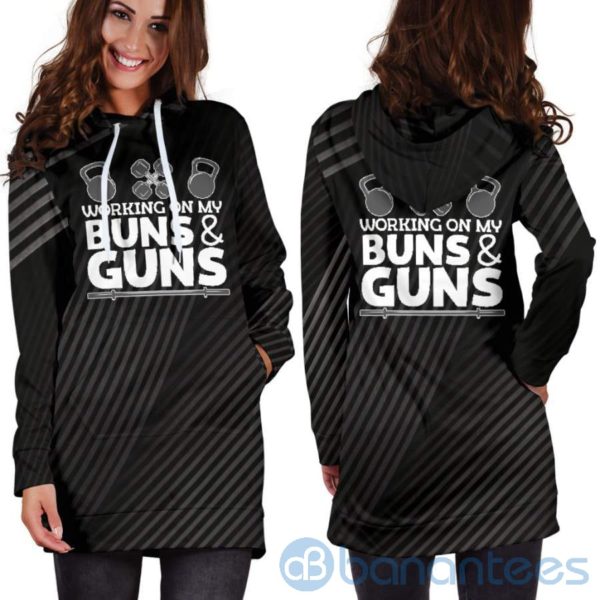 Buns And Guns Hoodie Dress For Women Product Photo