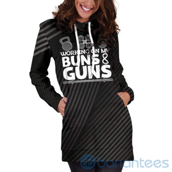 Buns And Guns Hoodie Dress For Women Product Photo