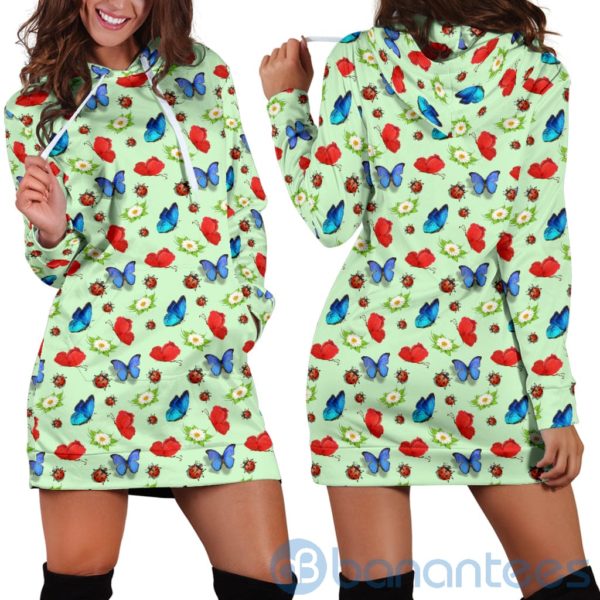 Butterfly Garden Hoodie Dress For Women Product Photo