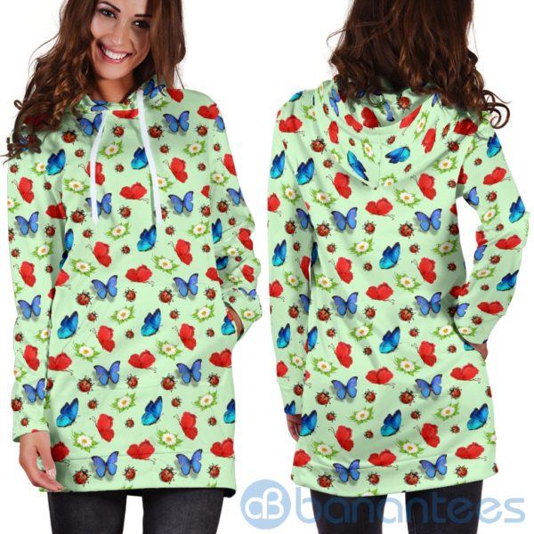 Butterfly Garden Hoodie Dress For Women Product Photo