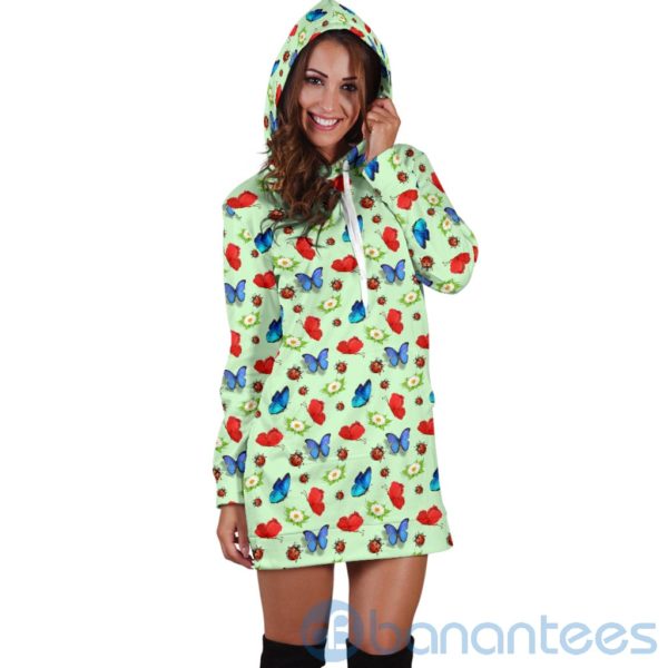 Butterfly Garden Hoodie Dress For Women Product Photo