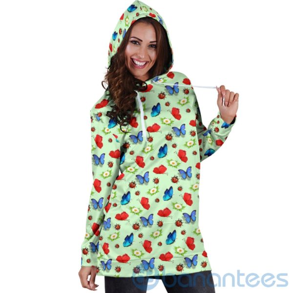 Butterfly Garden Hoodie Dress For Women Product Photo