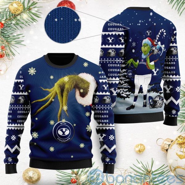 BYU Cougars Team Grinch Ugly Christmas 3D Sweater Product Photo