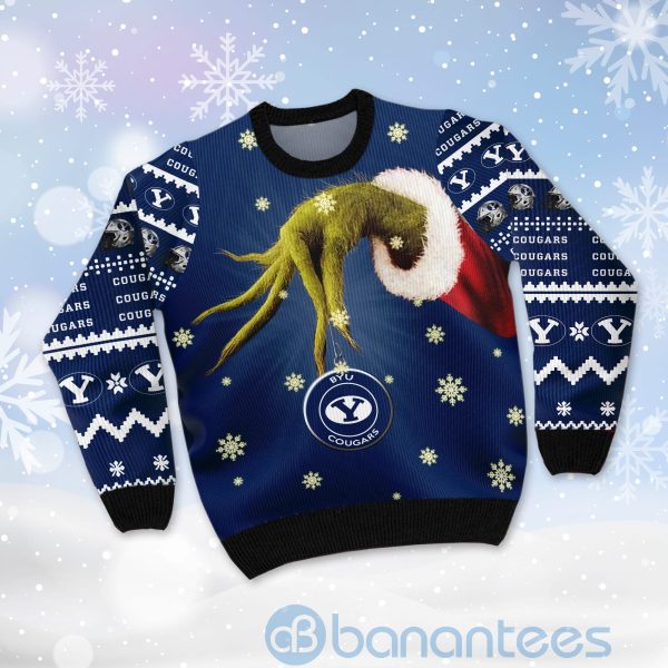 BYU Cougars Team Grinch Ugly Christmas 3D Sweater Product Photo
