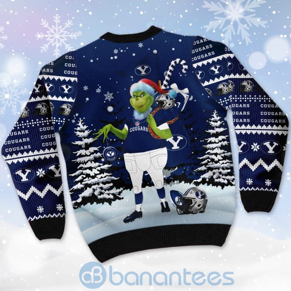 BYU Cougars Team Grinch Ugly Christmas 3D Sweater Product Photo