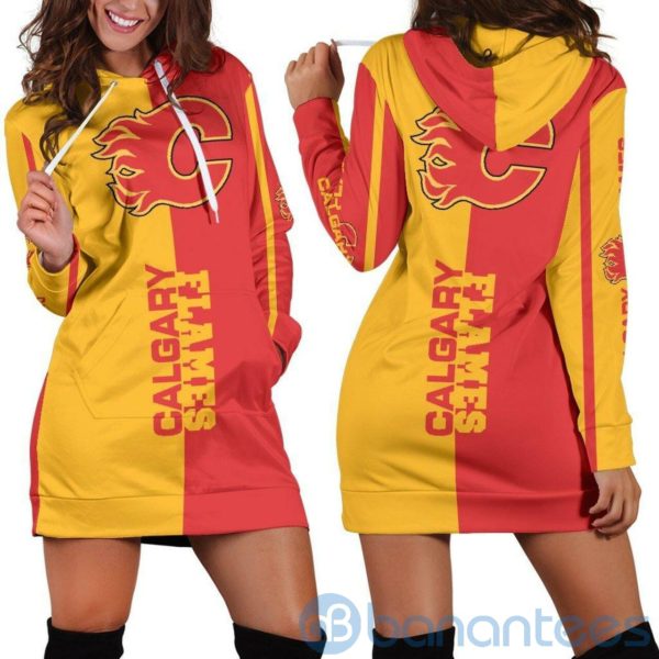 Calgary Flames Hoodie Dress For Women Product Photo