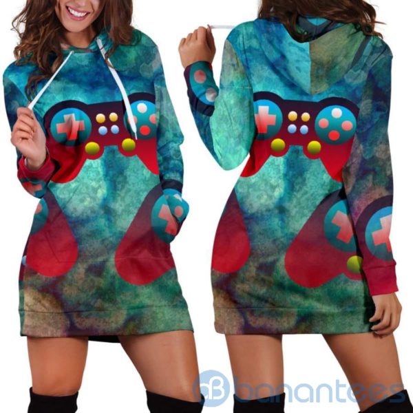 Candy Gamer Hoodie Dress For Women Product Photo