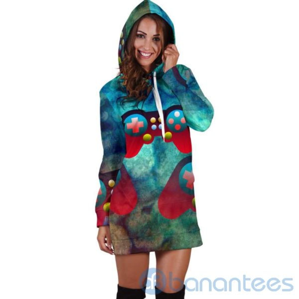 Candy Gamer Hoodie Dress For Women Product Photo
