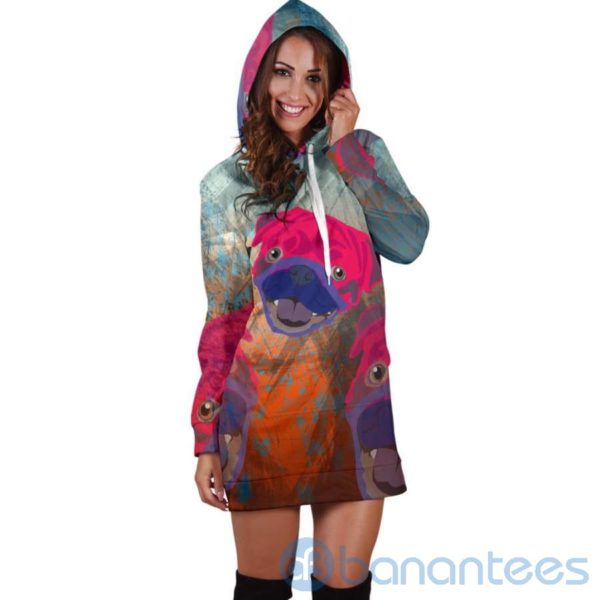 Candy Pug Hoodie Dress For Women Product Photo