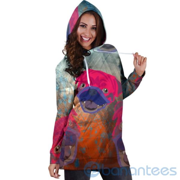 Candy Pug Hoodie Dress For Women Product Photo