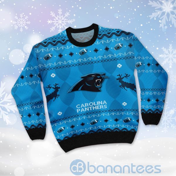 Carolina Panthers American Football Black Ugly Christmas 3D Sweater Product Photo