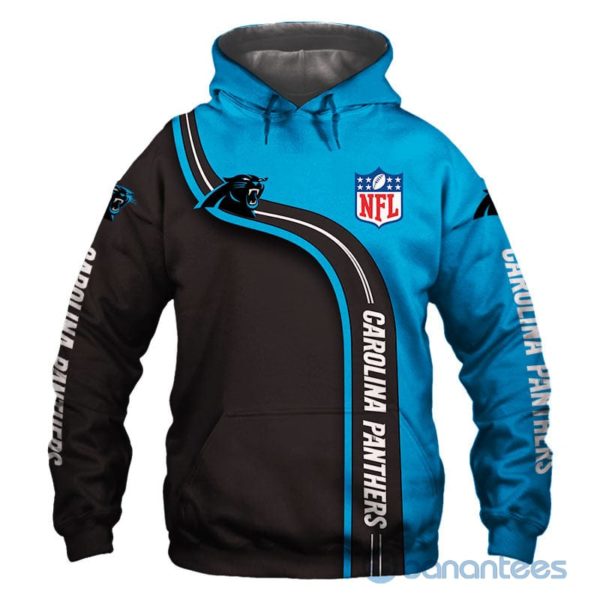 Carolina Panthers Black And Royal All Over Printed 3D Hoodie Zip Hoodie Product Photo