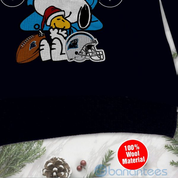 Carolina Panthers Funny Charlie Brown Peanuts Snoopy Christmas Tree Ugly Christmas 3D Sweater Product Photo