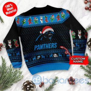 Carolina Panthers Grateful Dead SKull And Bears Custom Name Ugly Christmas 3D Sweater Product Photo