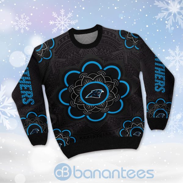 Carolina Panthers Mandala Logo Ugly Christmas 3D Sweater Product Photo