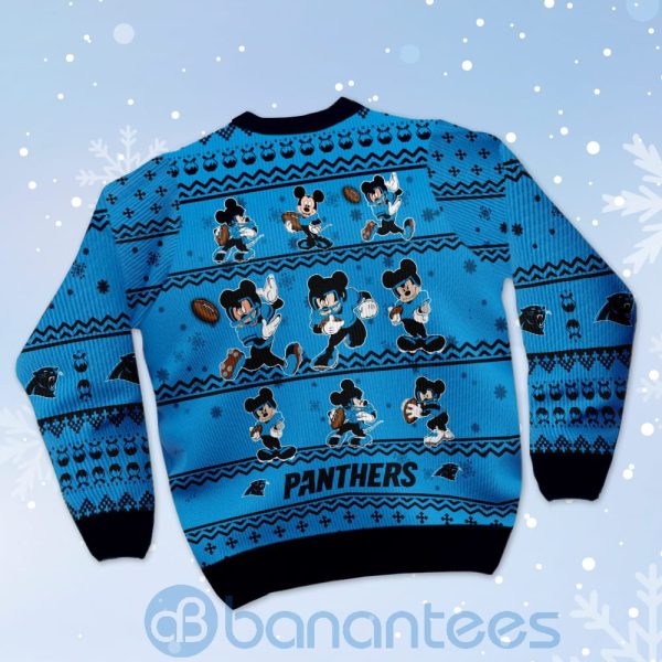 Carolina Panthers Mickey Mouse Ugly Christmas 3D Sweater Product Photo