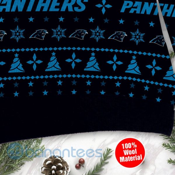 Carolina Panthers Santa Claus In The Moon Ugly Christmas 3D Sweater Product Photo