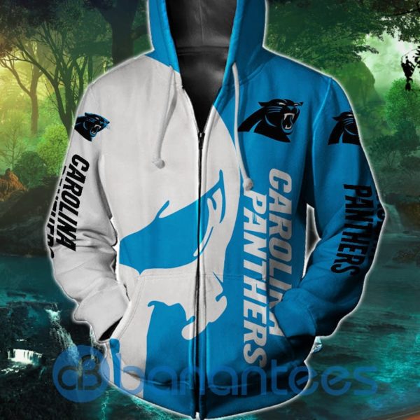 Carolina Panthers Skull Design Full Printed 3D Hoodie Zip Hoodie Product Photo