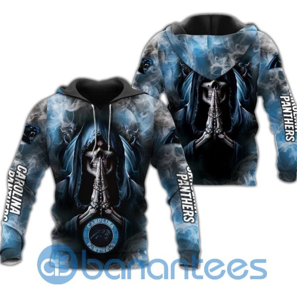 Carolina Panthers Skull Smoke All Over Printed 3D Hoodie Zip Hoodie Product Photo