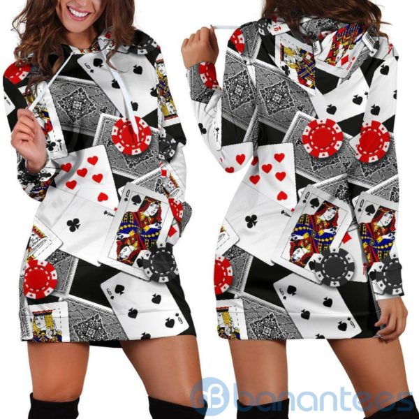 Casino Poker Print Pattern Women Hoodie Dress For Women Product Photo