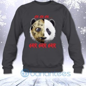Ch Ch Ch Grr Grr Grr Panda With Jason Mask Funny Horror Halloween Sweatshirt Product Photo