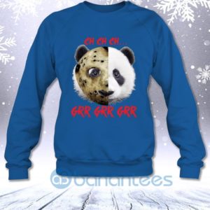 Ch Ch Ch Grr Grr Grr Panda With Jason Mask Funny Horror Halloween Sweatshirt Product Photo