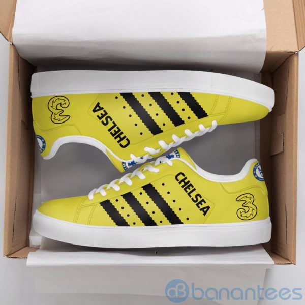 Chelsea Fc Black Striped Yellow Low Top Skate Shoes Product Photo