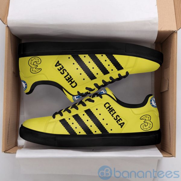 Chelsea Fc Black Striped Yellow Low Top Skate Shoes Product Photo