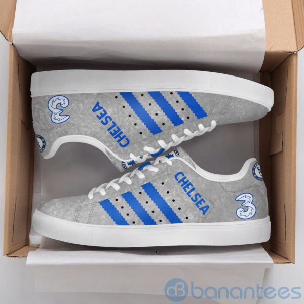 Chelsea Fc Blue Striped Grey Low Top Skate Shoes Product Photo