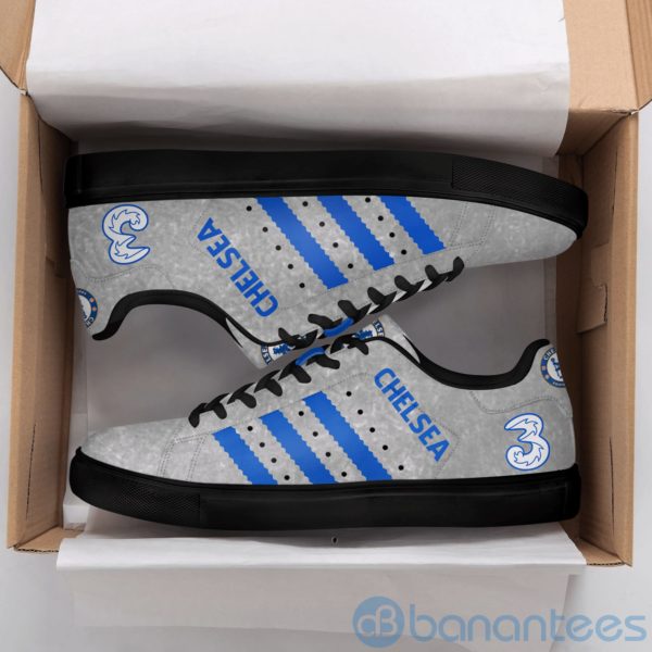 Chelsea Fc Blue Striped Grey Low Top Skate Shoes Product Photo