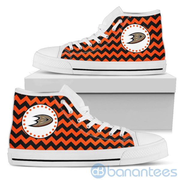Chevron Striped Anaheim Ducks High Top Shoes Product Photo