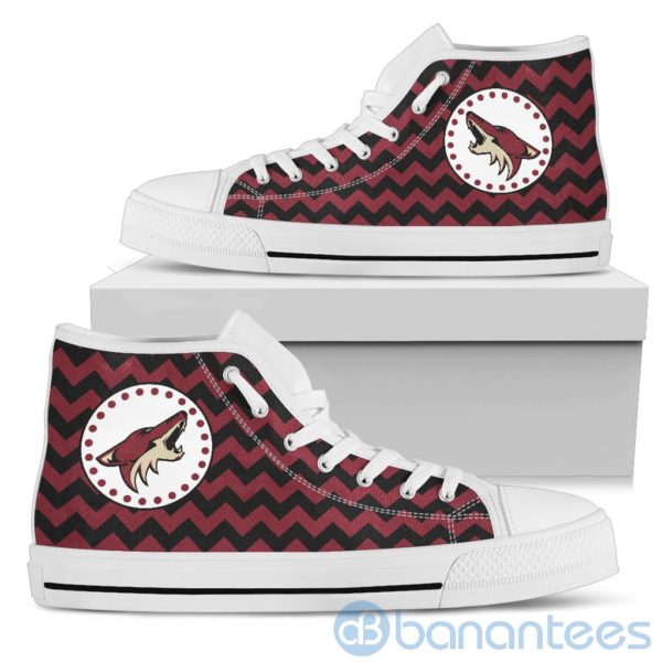 Chevron Striped Arizona Coyotes High Top Shoes Product Photo