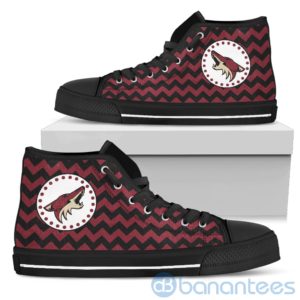 Chevron Striped Arizona Coyotes High Top Shoes Product Photo