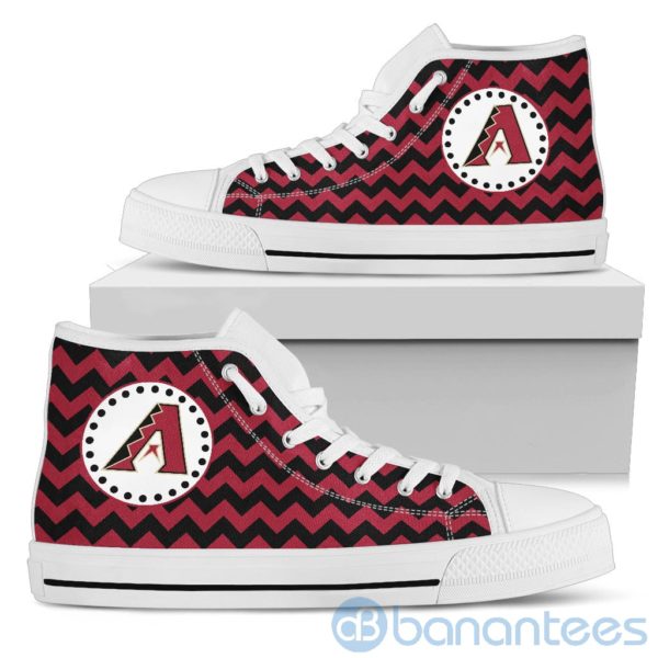 Chevron Striped Arizona Diamondbacks High Top Shoes Product Photo