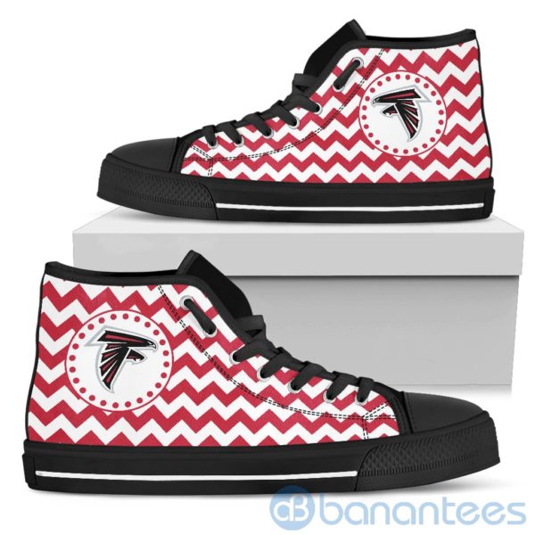 Chevron Striped Atlanta Falcons High Top Shoes Product Photo
