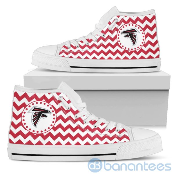 Chevron Striped Atlanta Falcons High Top Shoes Product Photo