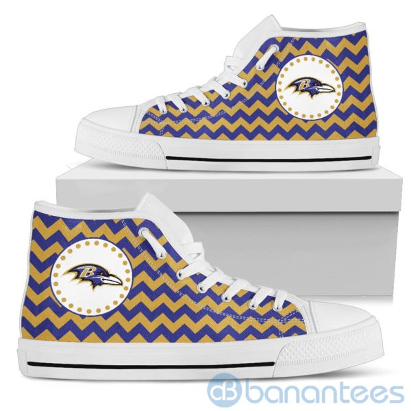 Chevron Striped Baltimore Ravens High Top Shoes Product Photo