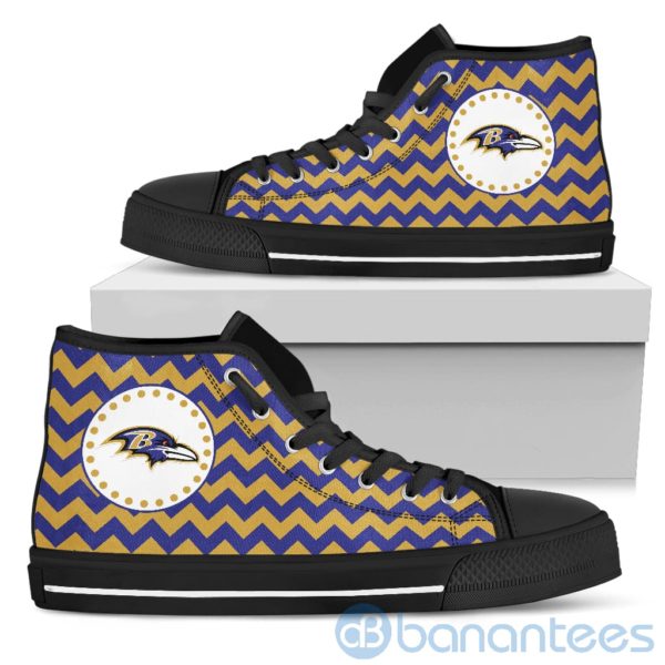 Chevron Striped Baltimore Ravens High Top Shoes Product Photo