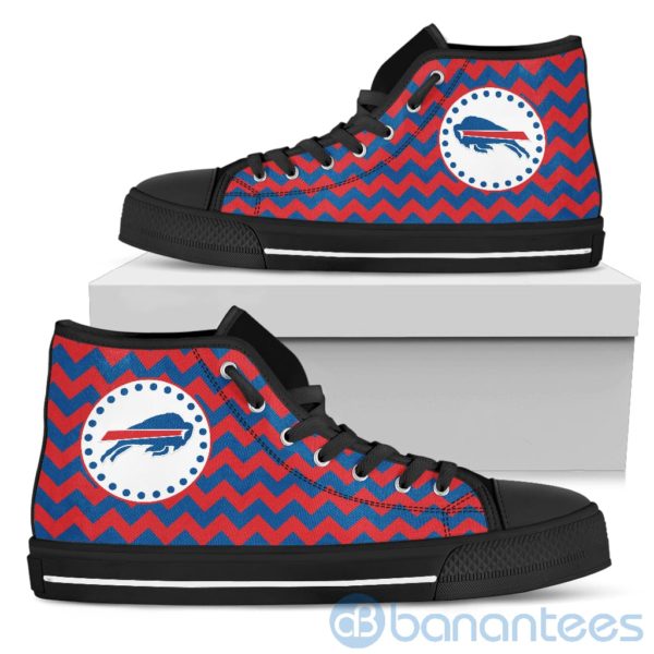 Chevron Striped Buffalo Bills High Top Shoes Product Photo